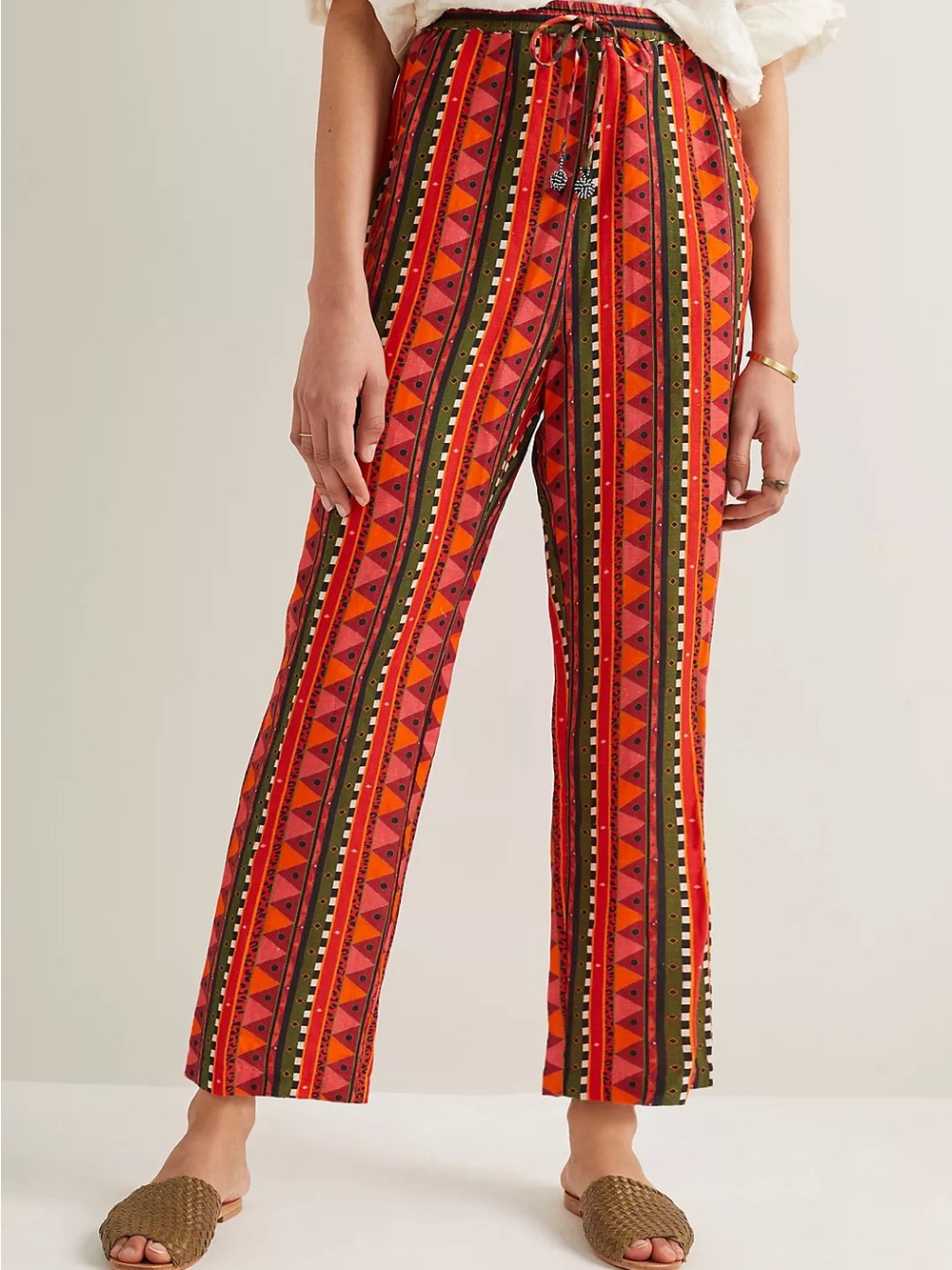 Farm Rio Anthropologie Cropped Straight Pants